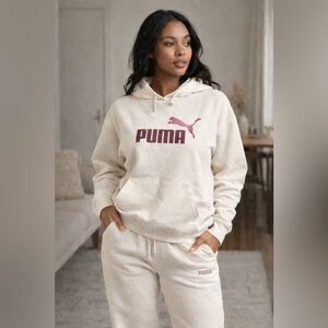Puma hoodie and joggers set in a beige/off-white size medium large